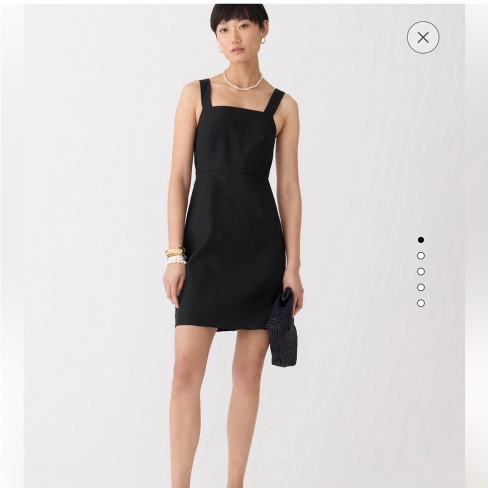 Black Linen Squareneck Tank Dress